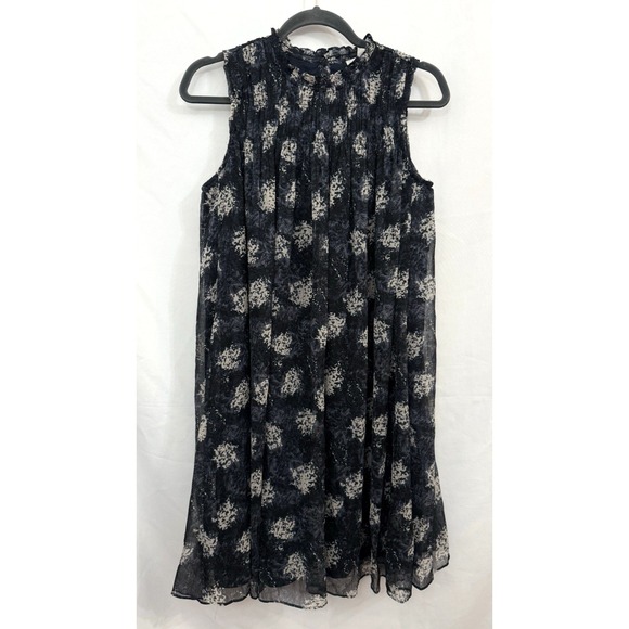 Joie Dresses & Skirts - Joie Baltic‎ Print Navy FLoral Chiffon Sleeveless Sheer Mini Dress Womens Size S